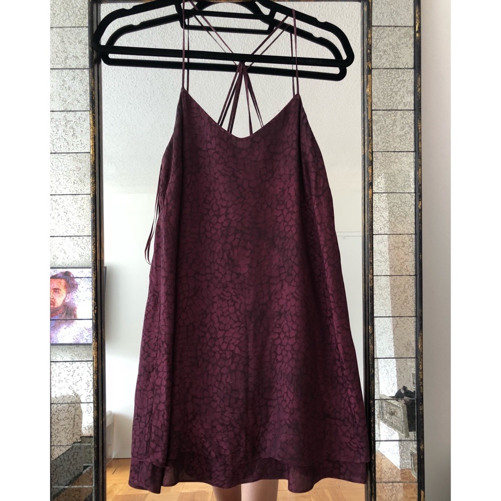 Topshop Petite Burgundy Satin Slip Dress